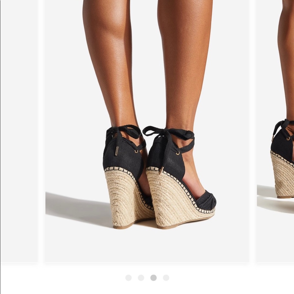 Nib Connie Wedge in black & cream closed toe Sz 10 - Picture 2 of 5